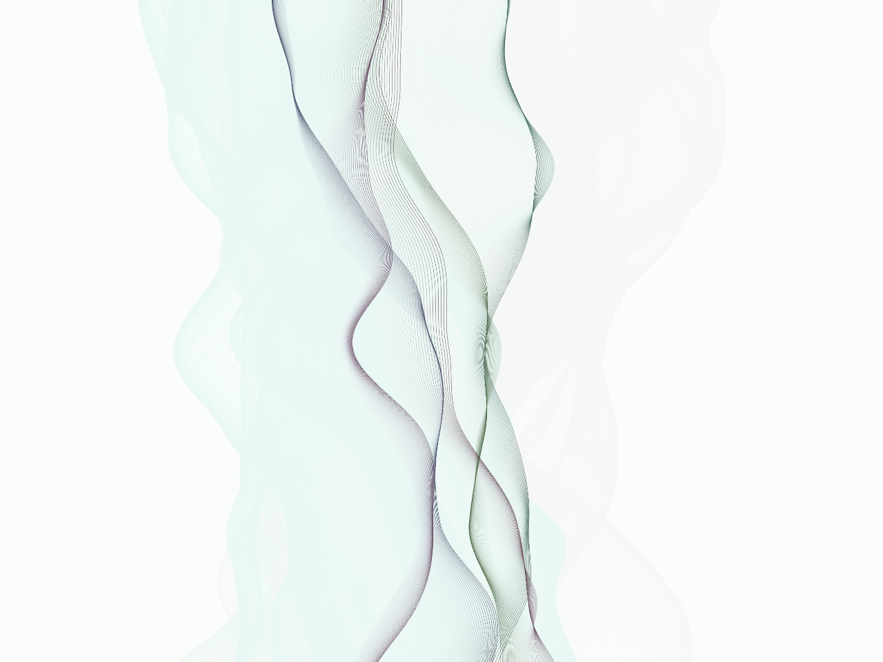 Five lines bending and curving prettily